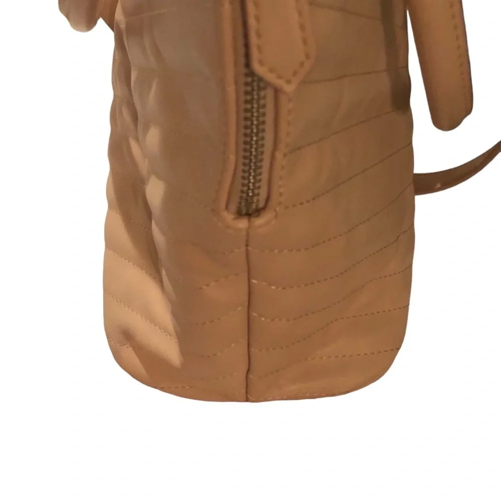 Express classic nude /cream Quilted bag with handles & removable crossbody strap